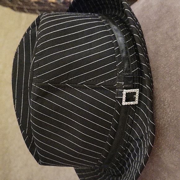 VTG 1980s GOLDBERG LLOYD Black Trendy Pinstripe Fedora Jazz Pimp Hat - Picture 3 of 8